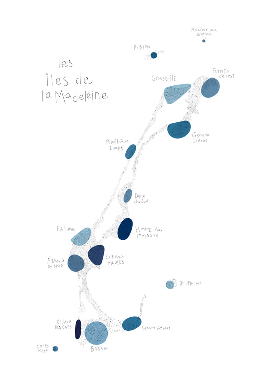 Carte des îles BLEUE IDENTIFIÉE