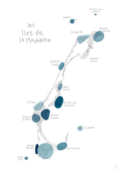 Carte des îles BLEUE IDENTIFIÉE