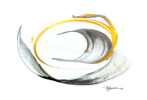 reproduction peinture courbes grises et jaunes, À Marée Basse